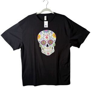 Sugar Skull Short Sleeve Graphic T-Shirt Dia De Los Muertos. Brand new! Size XL